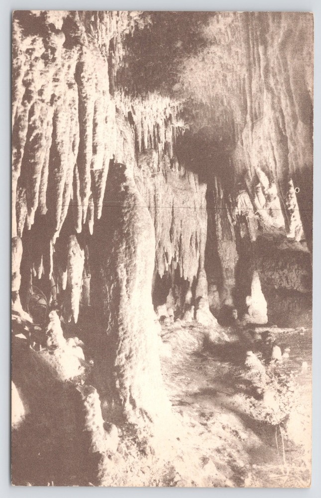 The Narrows~Cave Of The Mounds~Blue Mounds Wisconsin~B&W Scene~Vintage Postcard