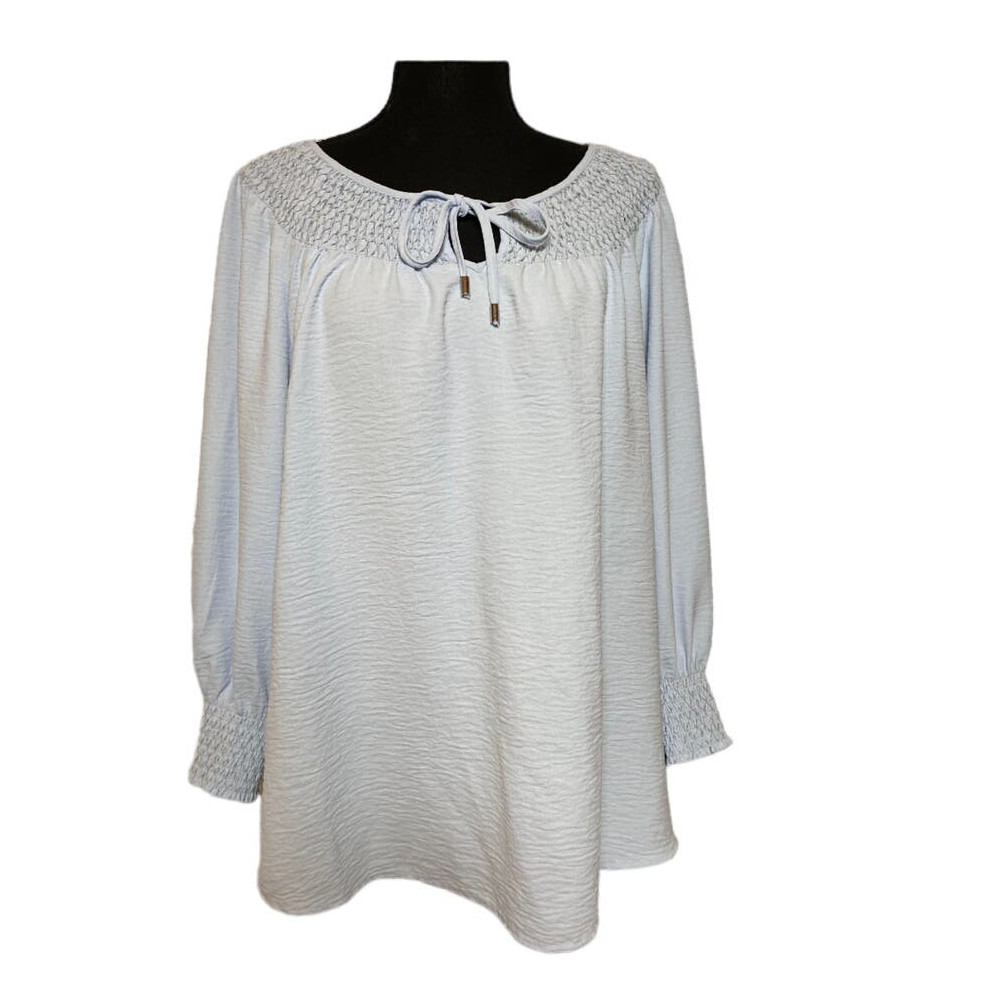 Calvin Klein Womens Light Blue Long Sleeve Blouse Size Large