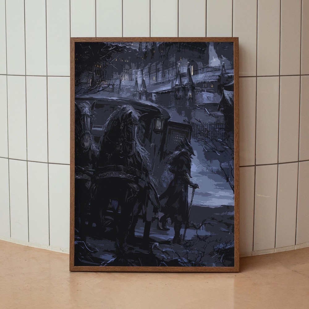 Bloodborne Poster The Hunter Fantasy Gaming Wall Art Video Game Print Gift