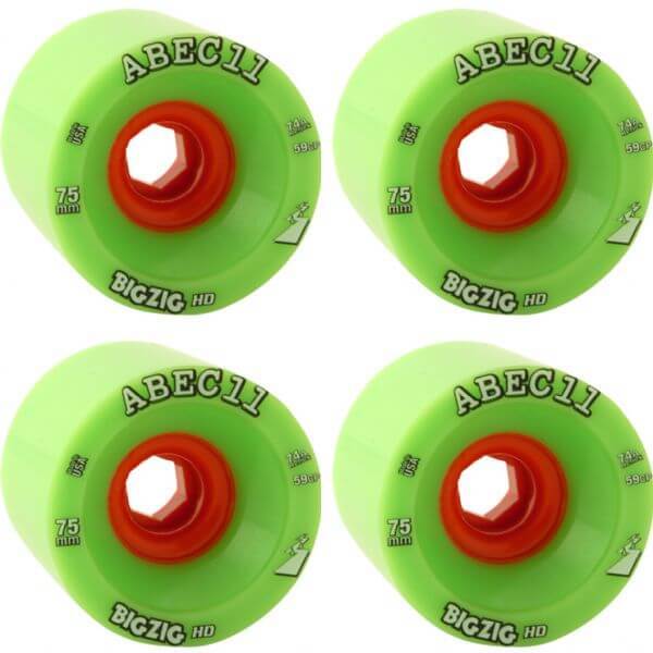 ABEC 11  BigZig HD Skateboard Wheels - 75mm 74a (Set of 4)