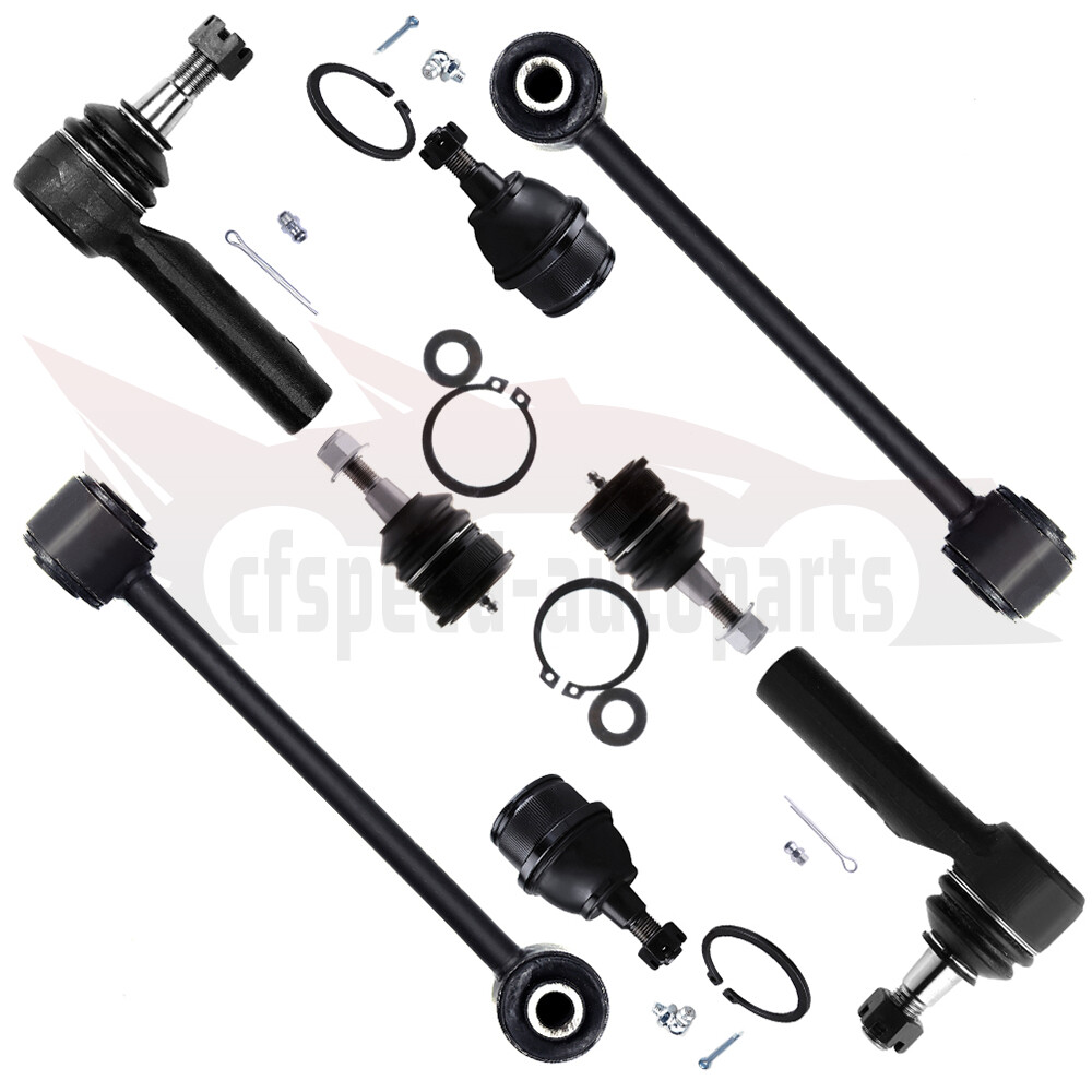 8pcs Front Ball Joint Steering Sway Bar Tie Rod End Kit for 2006-2010 Jeep Commander