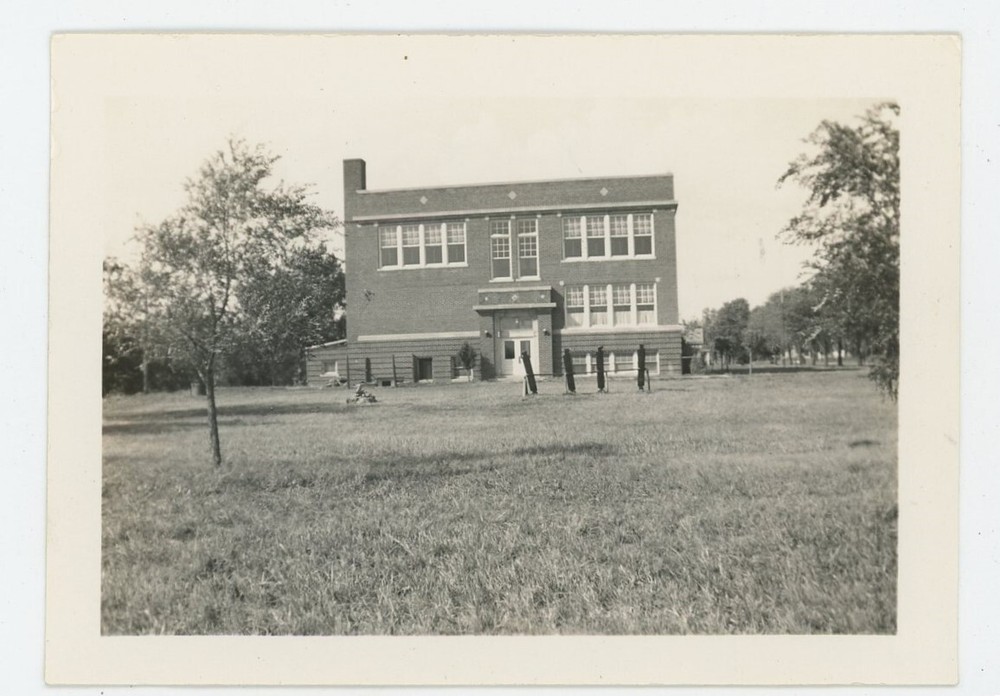 Vintage Photo Gresham High School Old Brick Building York County Nebraska 1930s