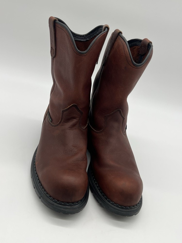 Vintage Red Wing Pecos 1149 Brown Leather Work Boots Men Size 13D Soft Toe Pull-On