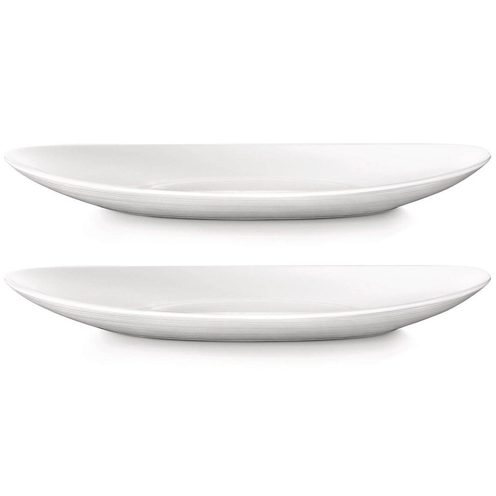 Set Of 2 Arc 30cm White Porcelain Oval Steak Dish Plate Kitchen Dinner Tableware