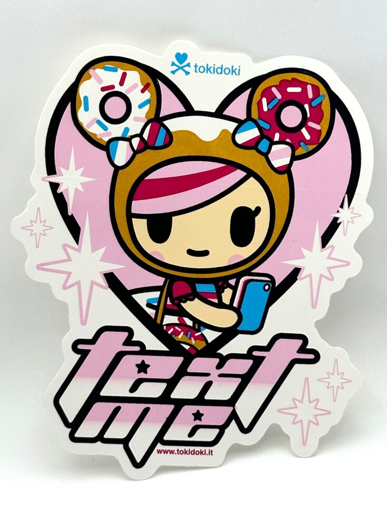 Tokidoki Die Cut Sticker - Y2Kawaii Donutella Text Me 4.5” Brand New