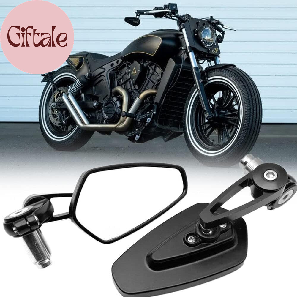 For Indian Scout Bobber Criuser Motorcycle Black Side Bar End Rearview Mirrors 7