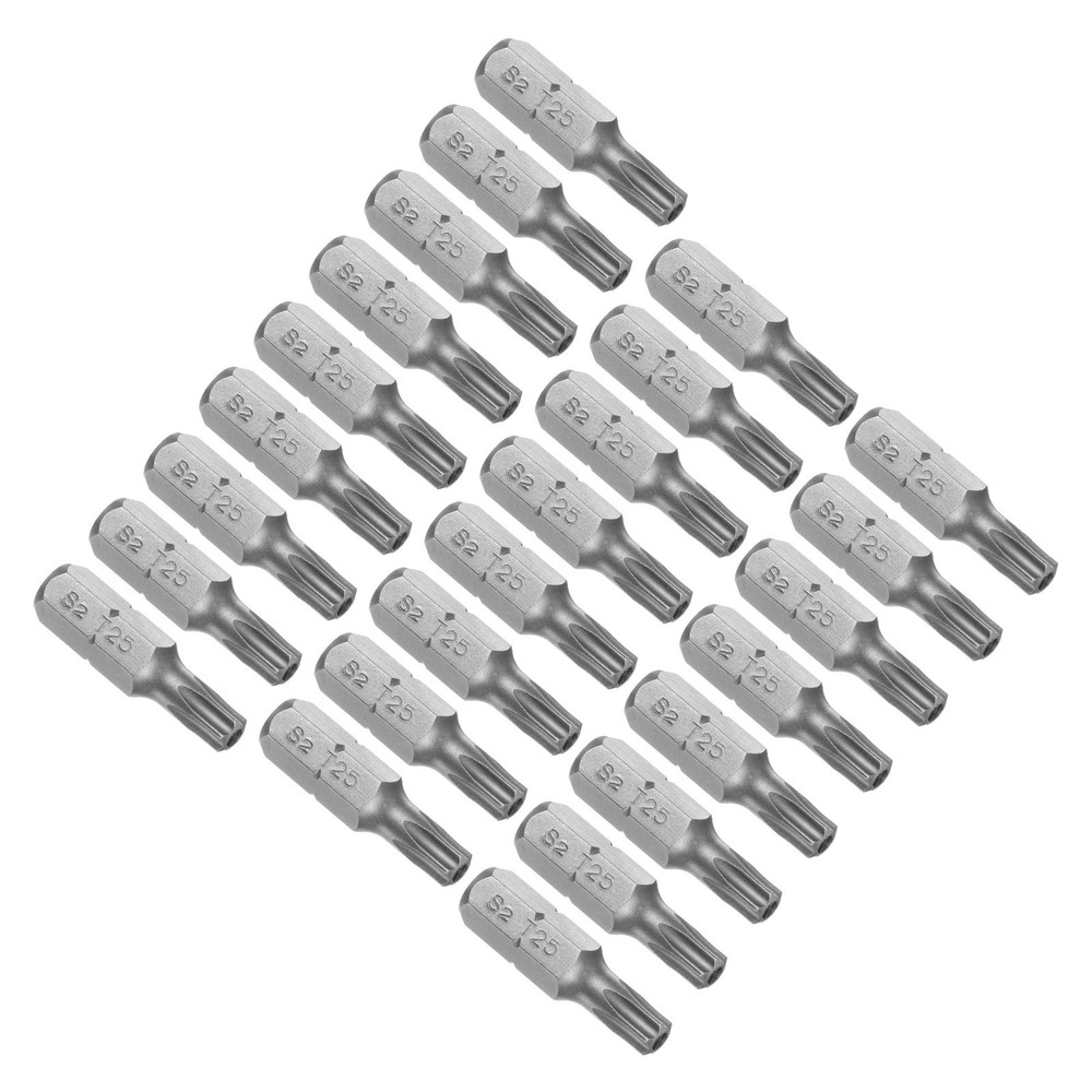 25pcs T25 Torx Screwdriver Bits 1/4 Hex Shank 25mm Magnetic Tips