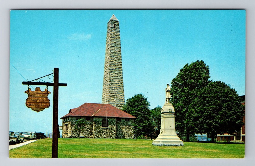 Groton CT-Connecticut, Groton Monument, Antique, Vintage Souvenir Postcard