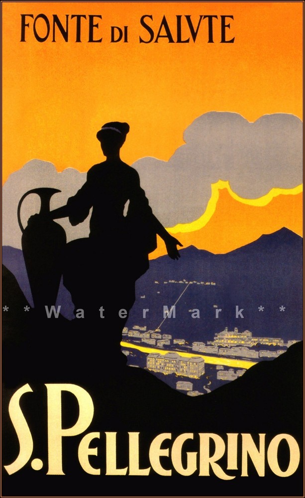 San Pellegrino Italy 1928 Vintage Poster Print Retro Italian Travel Tourism Art