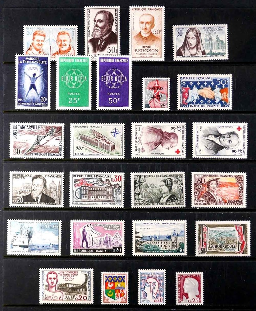 France: 1959 - 60 Stamps Mint Never Hinged With Sets Sound
