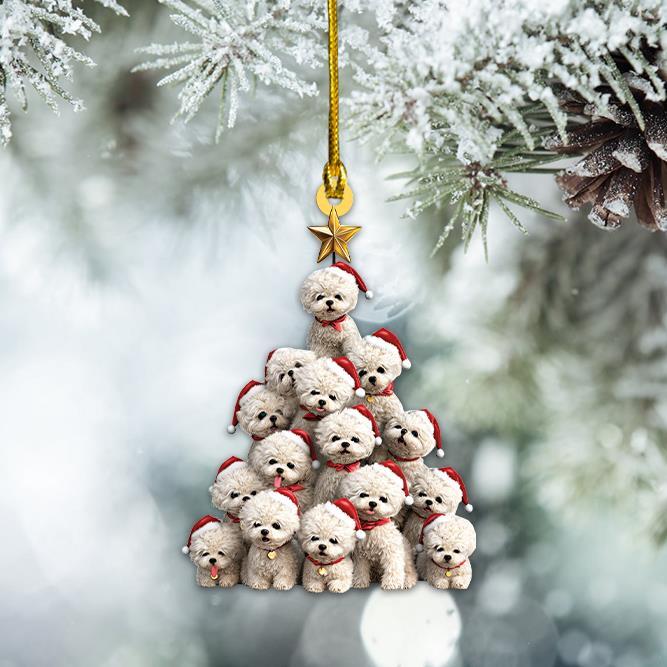 Lovely Poodle Dog Christmas Tree Ornament  Poodle Dog Car Ornament Holiday Gift