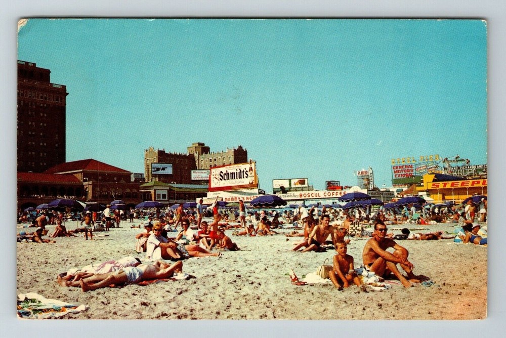Atlantic City NJ-New Jersey Broad Sandy Beaches Exterior Vintage Postcard