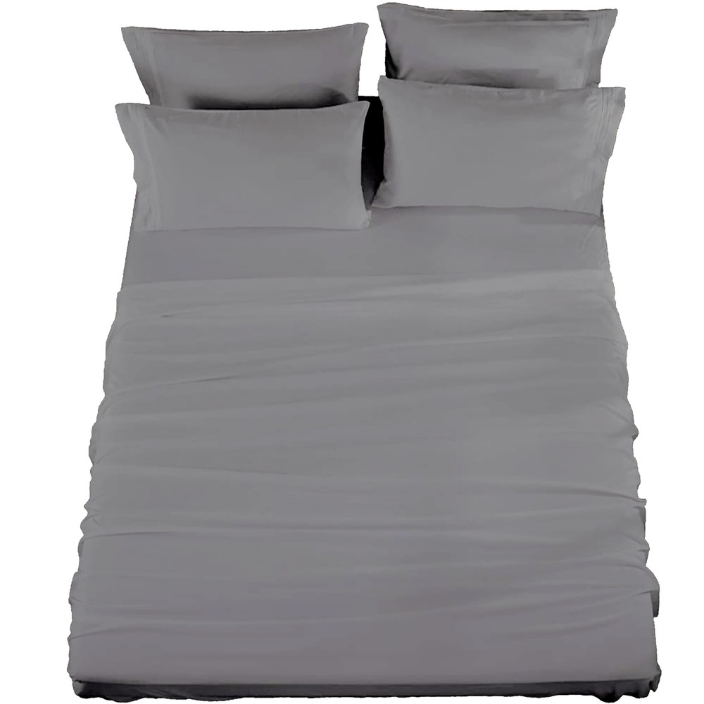 6-Piece Gray Microfiber Queen Size Sheet Set  