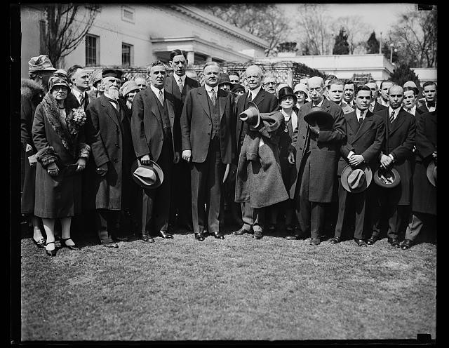 Photo:Washington D.C. Herbert Hoover Group Outside White House 1929