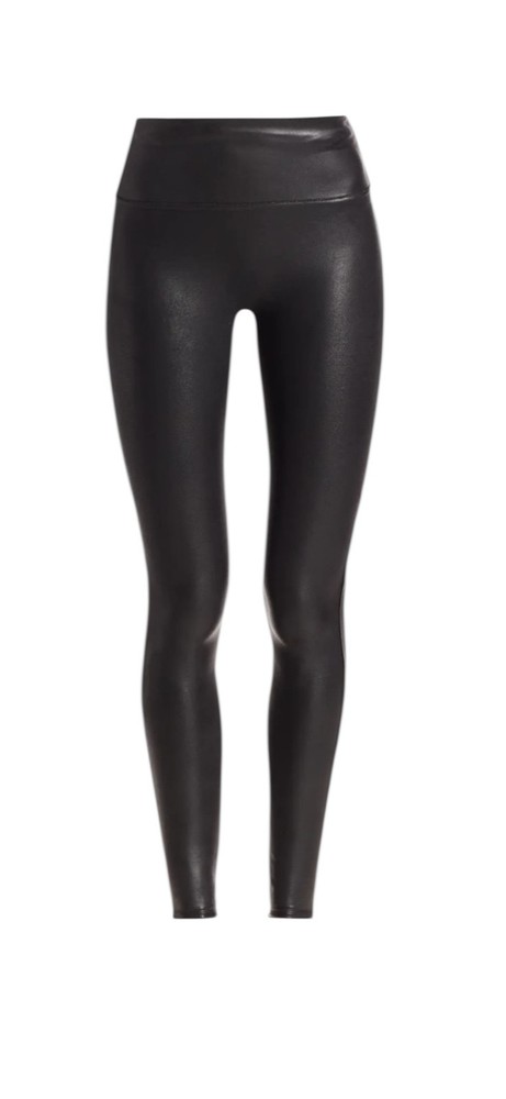 SPANX Faux Leather Leggings Black Size L Shaping High-Rise | NWT