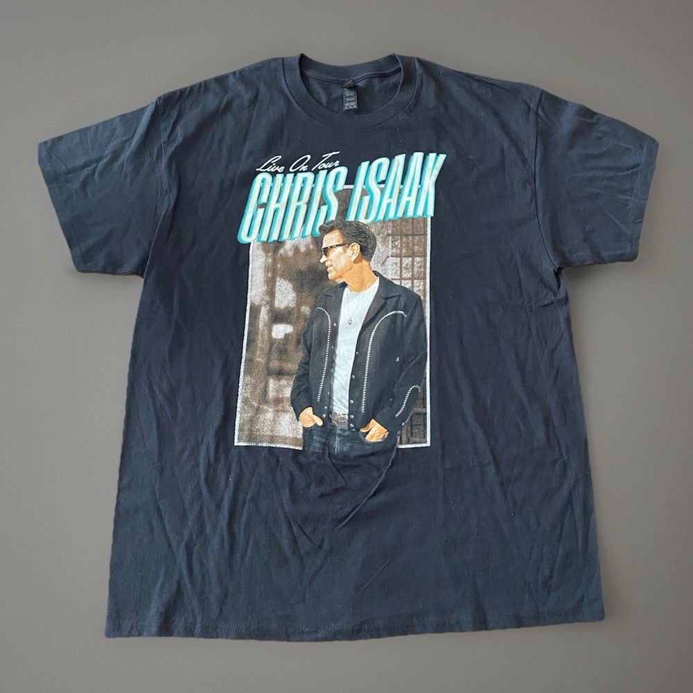 Chris Isaak 2025 Live On Tour Concert T-Shirt Mens XL Black Gildan OFFICIAL