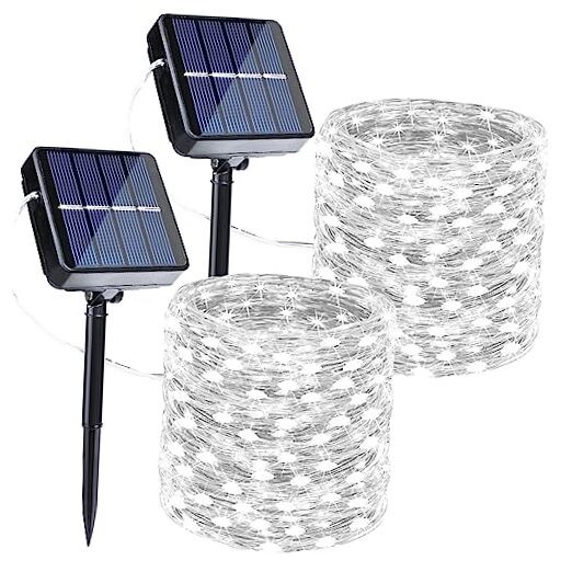 80FT Solar Fairy Lights 2-Pack 240LED Warm White Outdoor String Lights