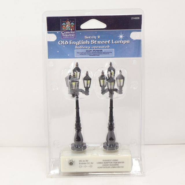Lemax Carole Towne Old English Street Lamps Set of 2 Vintage Village Lights  