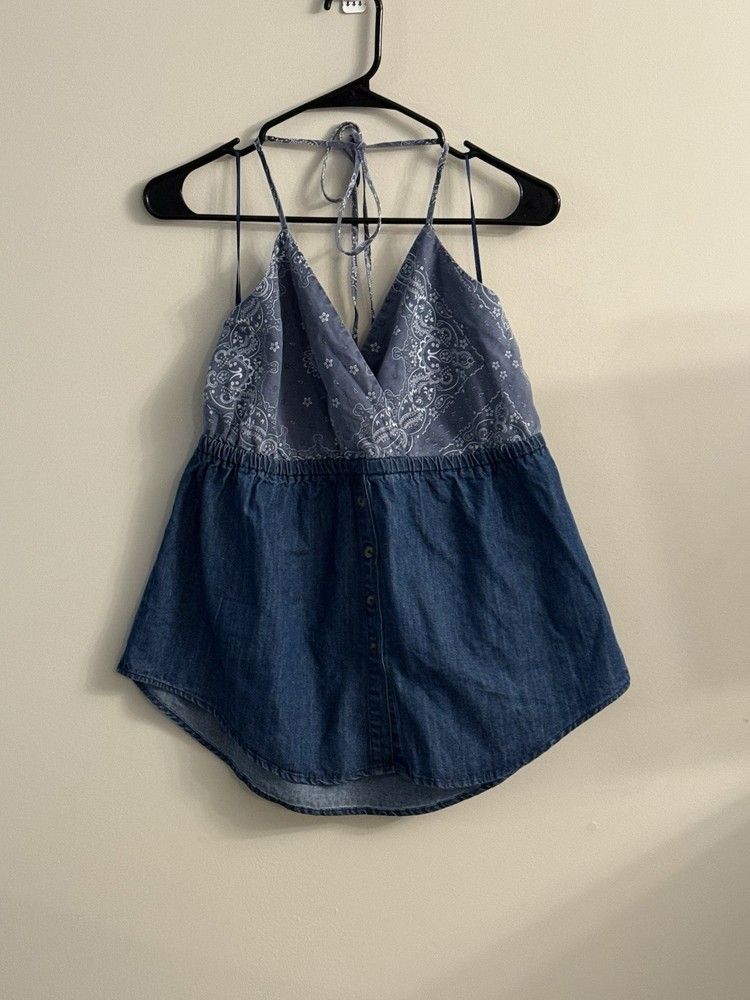 Easel NWT Y2K Bandana Halter Top Size L