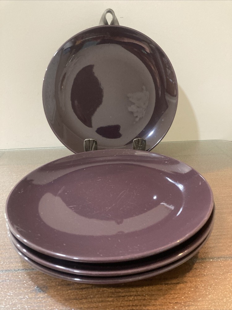 IKEA FARGRIK Purple Dark Lilac Eggplant - Set of 4 Salad Plates 8 1/4
