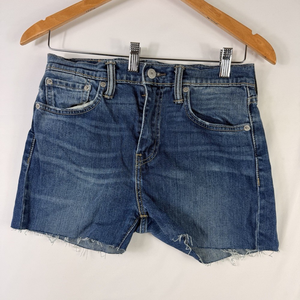 Levi's Jean Cut Off Shorts Women's Size 29 Mid Rise Blue Medium Wash Denim