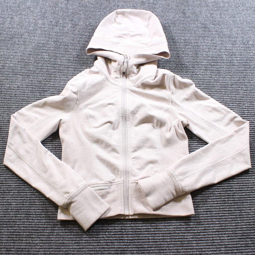 Lululemon Scuba Hoodie Women's 4 White Full Zip Cotton Fleece