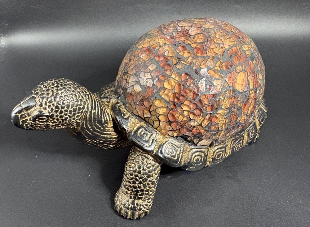 Stylish 6 in. x 6 in. Brown Polystone Turtle Sculpture
