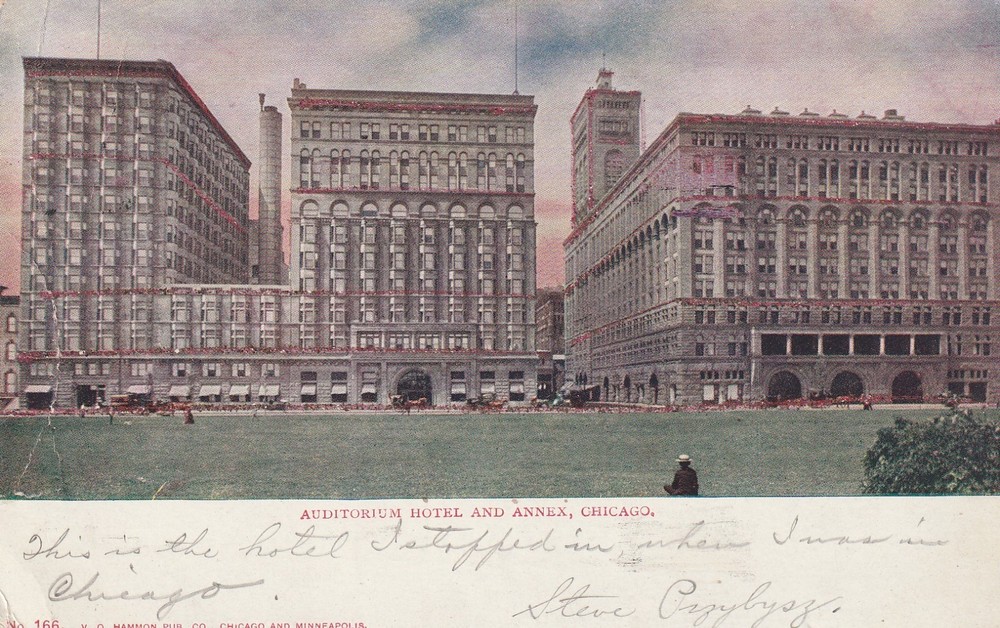 Postcard Glitter Auditorium Hotel And Annex Chicago Illinois USA A8058