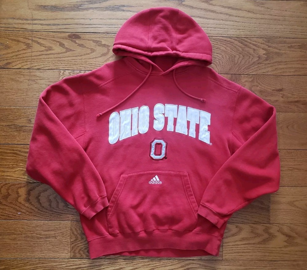 Ohio State Buckeyes Mens Pullover Hoodie Red Sweatshirt Size Medium Y2K