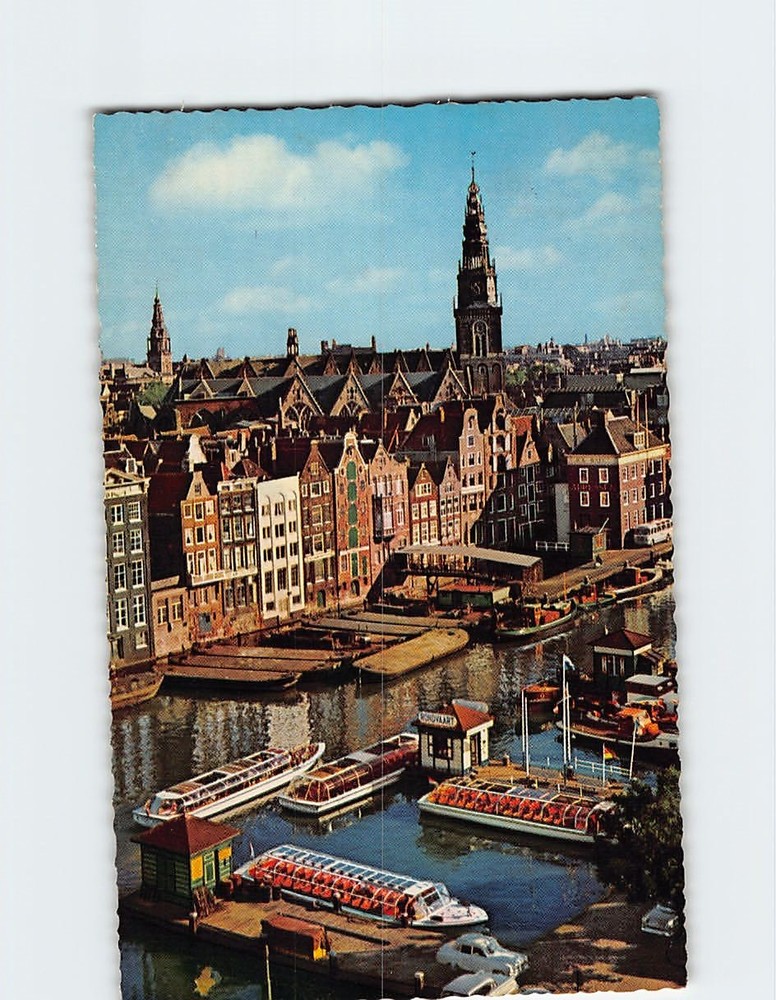 Postcard Damrak Amsterdam Netherlands