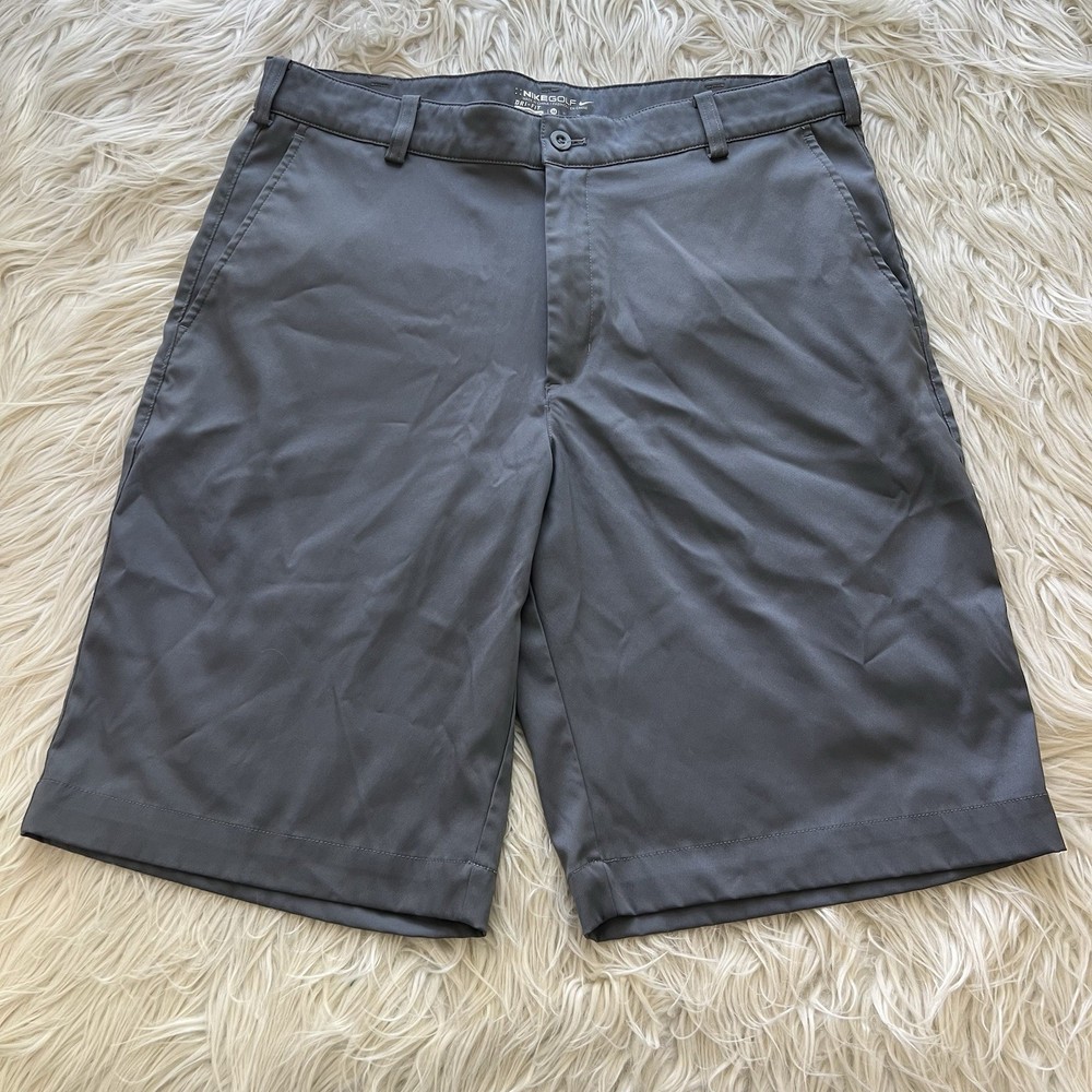 NIKE GOLF DRI-FIT Men's Flat Front Shorts Gray Casual Outdoor Size 32