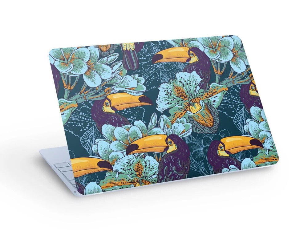 Tropical Toucan Laptop Skin Sticker - Custom Size Jungle Design
