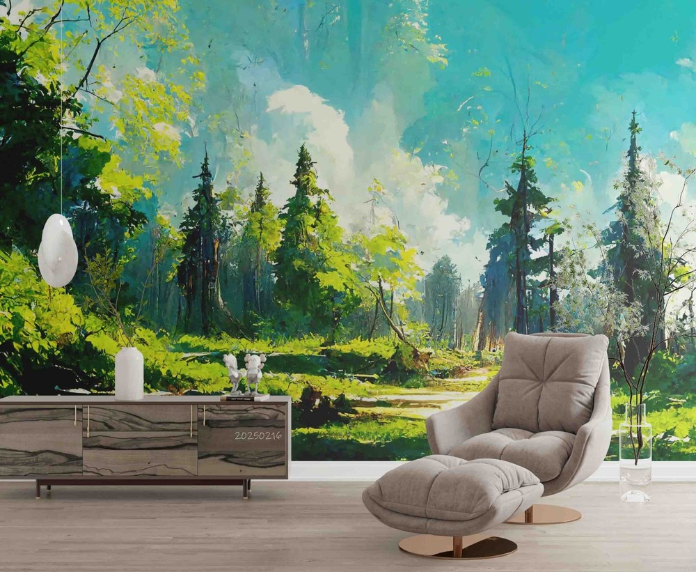 3D Forest Landscape Oil Painting Wall Murals Wallpaper Murals Wall Sticker