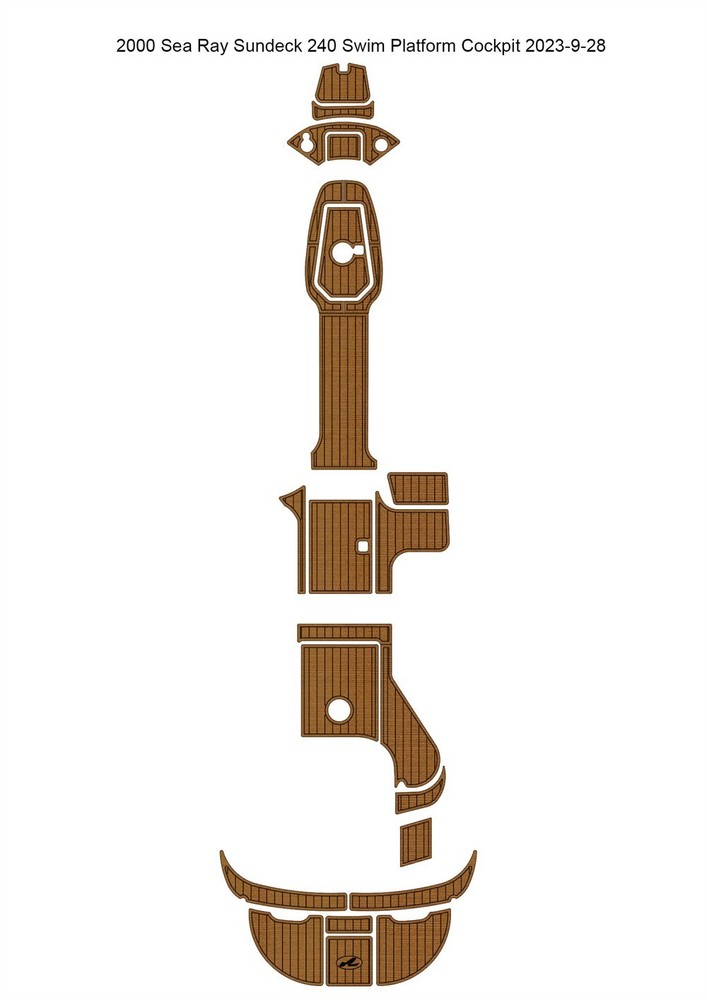 2007 Sea Ray Sundeck 240 Swim Platform Cockpit Pads Boat EVA Teak Deck Flooring