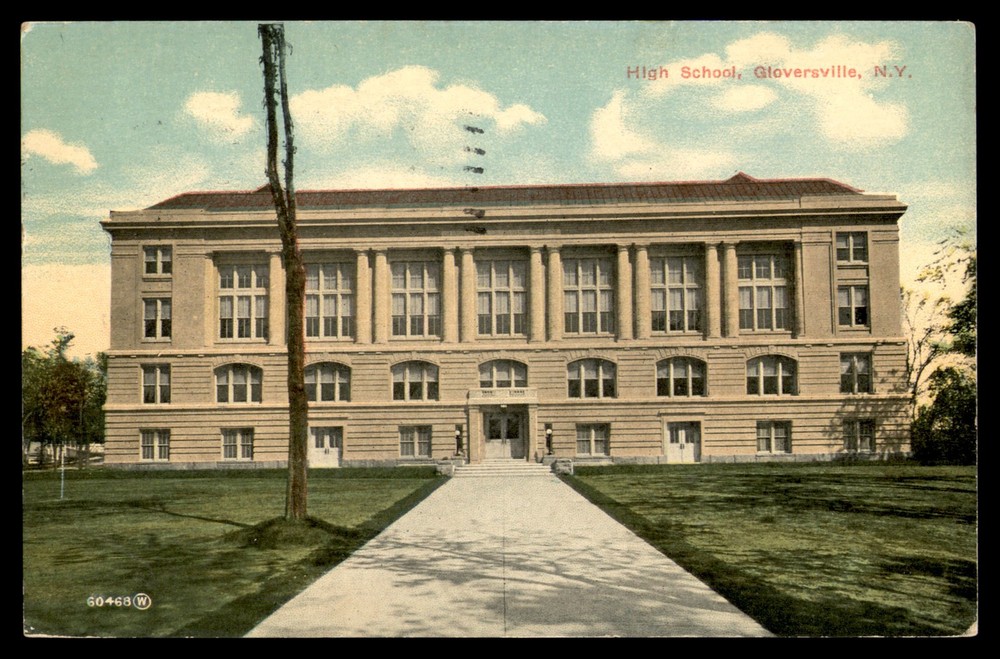 Postcard Gloversville High School Building NY