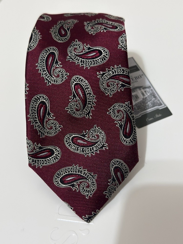 Daniel Cremieux Mantero Print Collection In Red, Italy Silk Tie