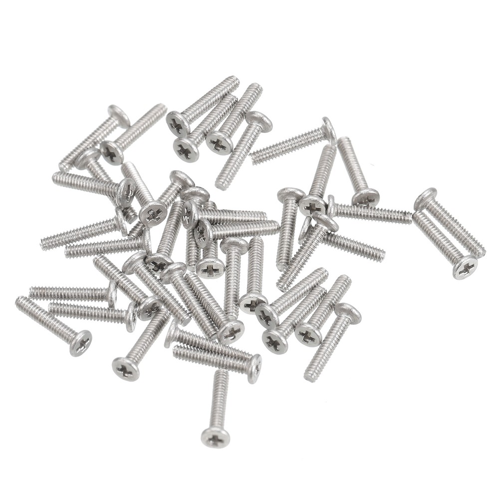 M1.2-0.25 x 6mm 100Pcs Metal Flat Round Head Screws Phillips Drive Machine Bolt