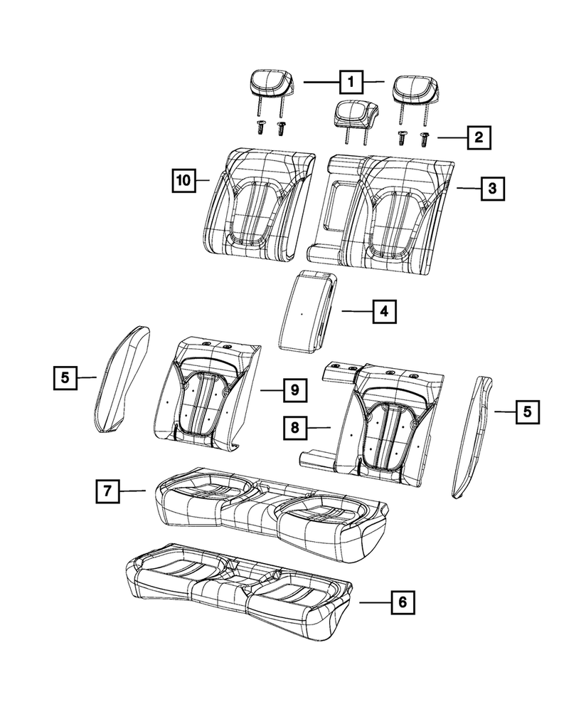 Genuine Mopar Rear Seat Back Cover 5SK20DX9AF