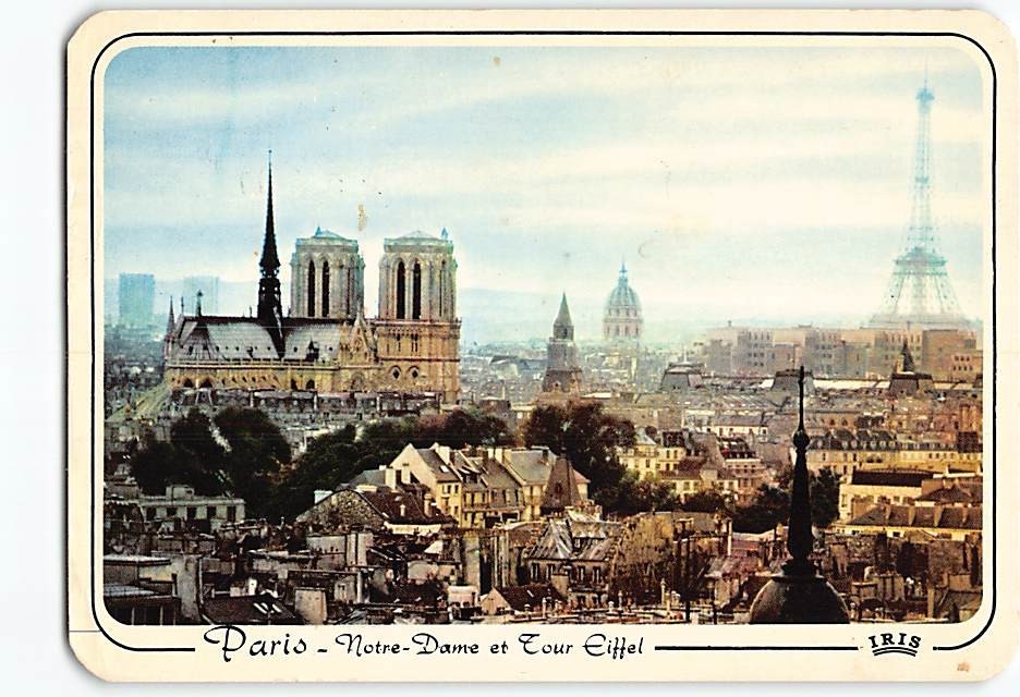 Postcard Panoramic View Paris France