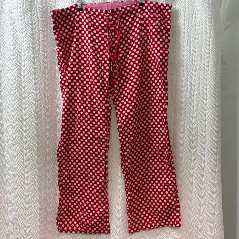 Victoria's Secret Pink Polka Dot Pajama Pants Red White Lounge Sleepwear L