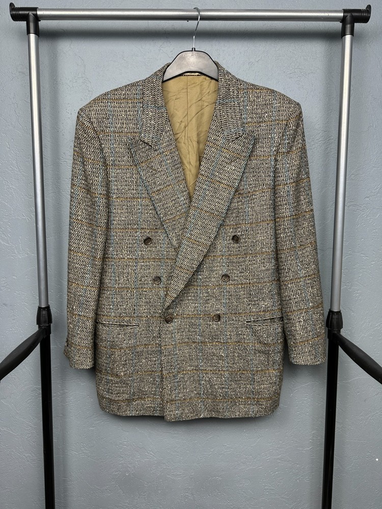 Canali Vintage Double Breasted Wool Silk Blazer Jacket