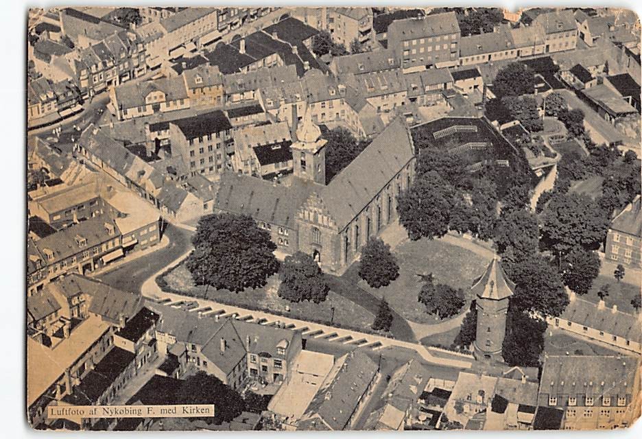 Postcard Aerial View Nykøbing Falster in Denmark