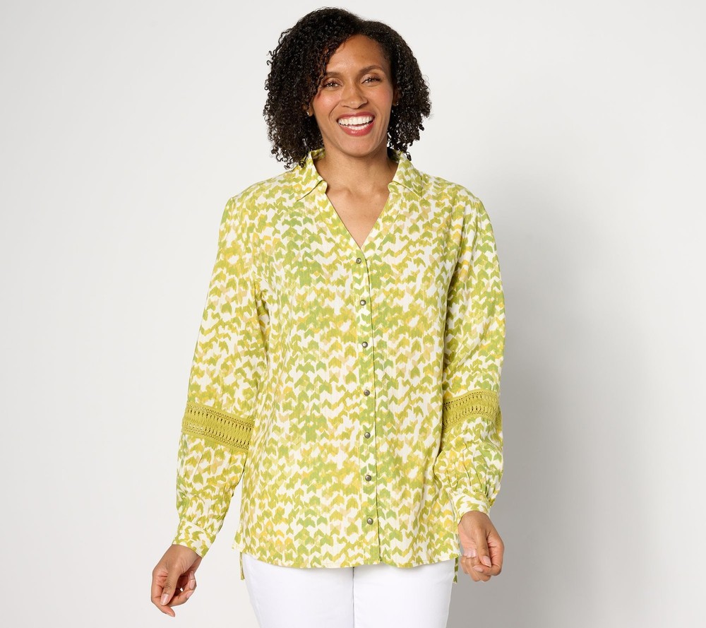 Denim & Co. Women's Top Sz 2XS (XXS) Canyon Retreat Mesa Multi-colored A638426