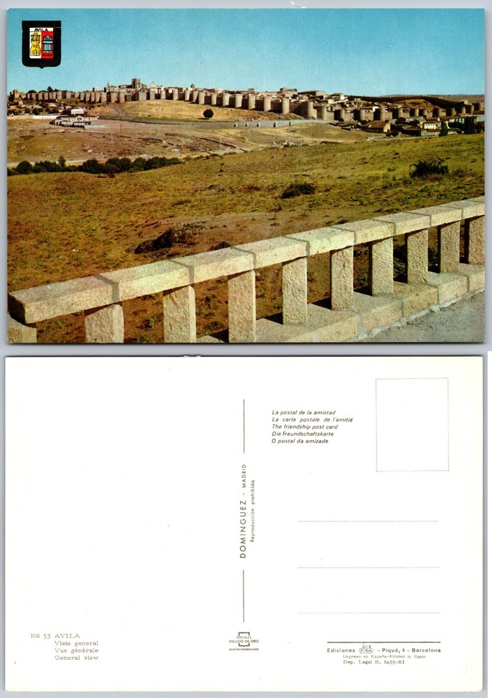 Continental Avila City Walls Postcard