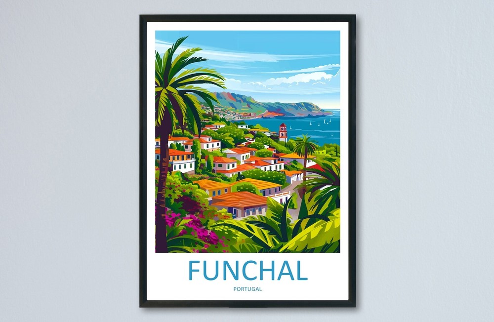 Funchal Travel Print Wall Art Funchal Wall Hanging Home Dcor Funchal Gift Art