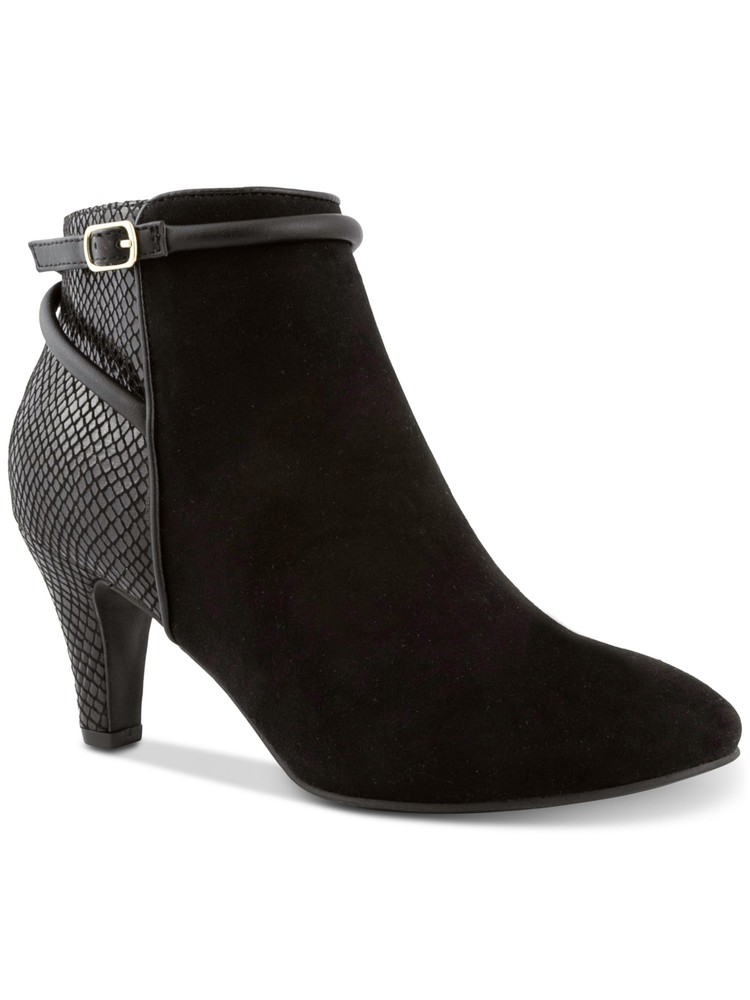 KAREN SCOTT Womens Black Snake Pattern Melinaa Almond Toe Stiletto Booties 5 M
