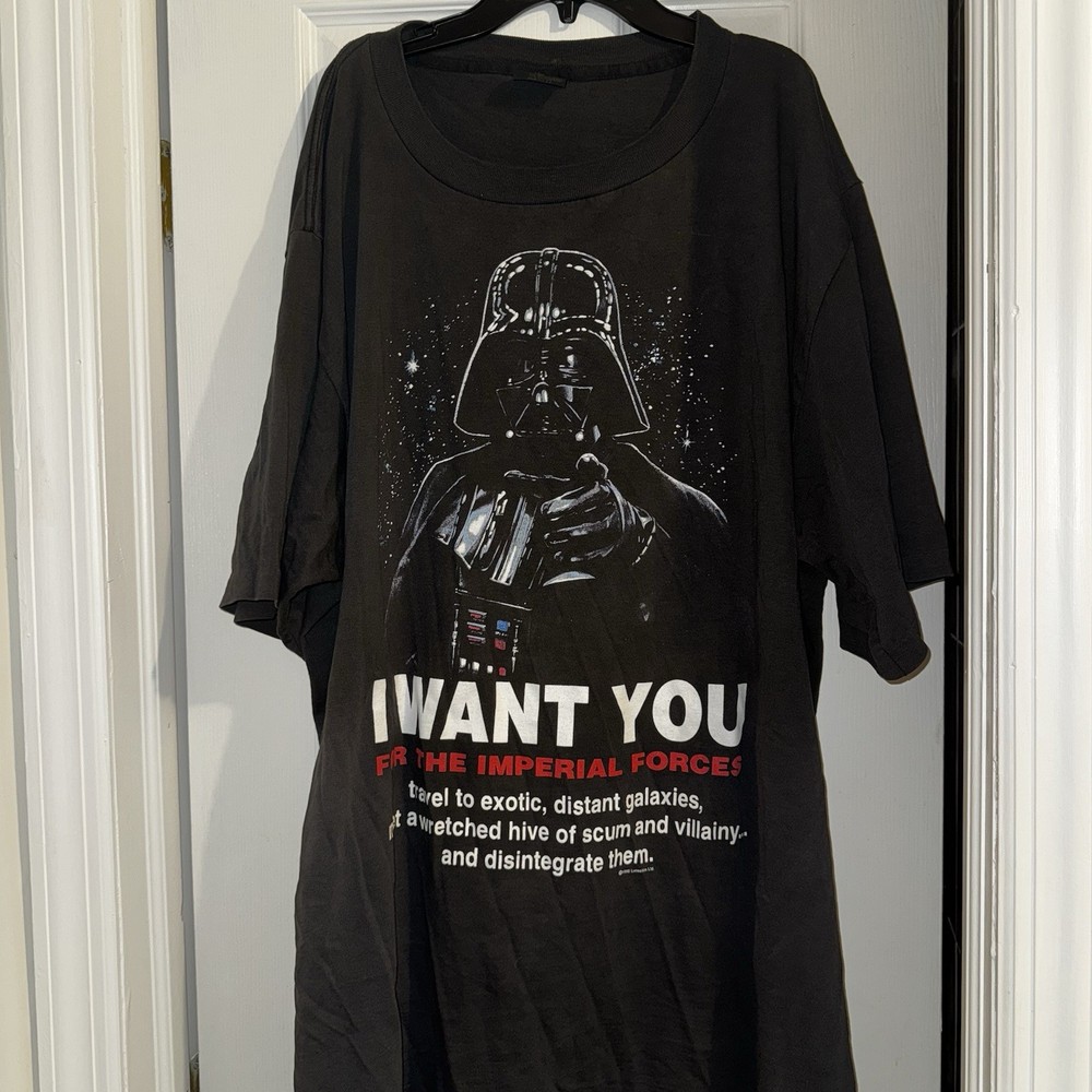 Rare Vintage 1996 Star Wars Darth Vader I Want You Single Stitch T-shirt 3XL