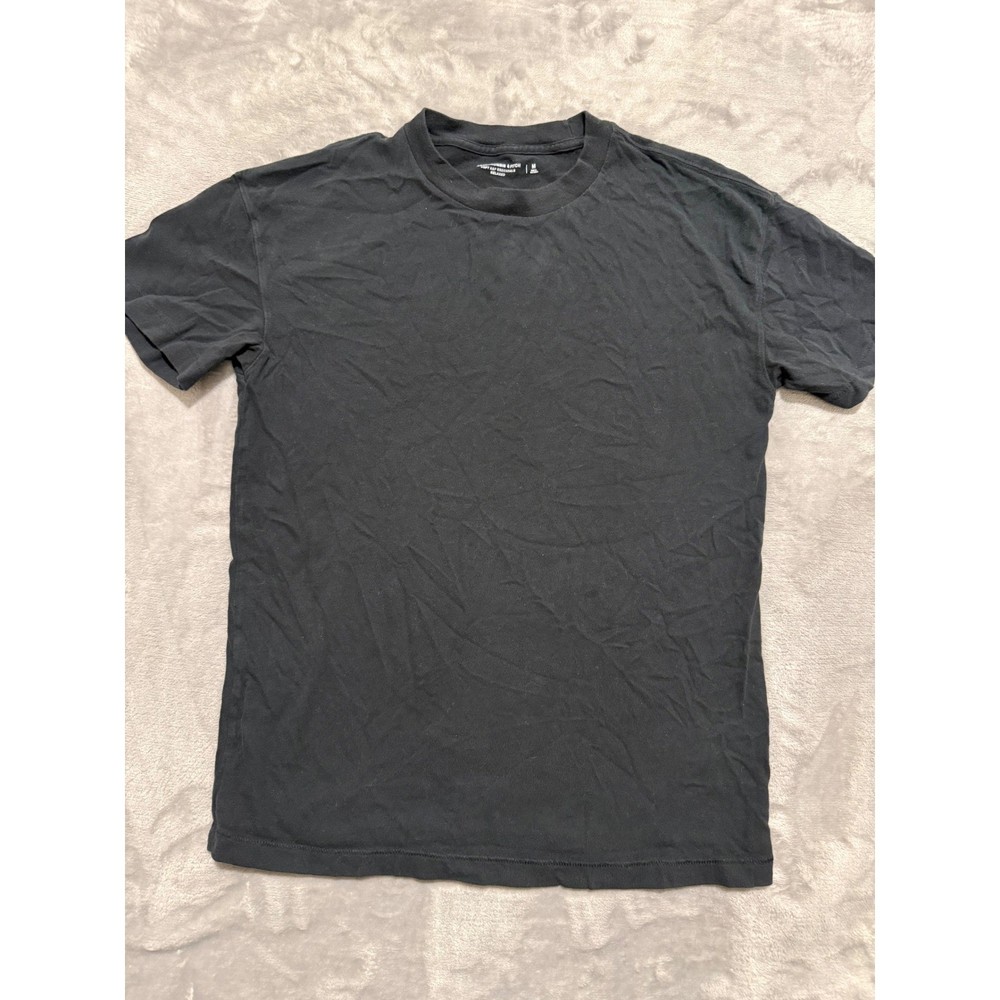 Abercrombie & Fitch T-Shirt Men M Black Soft A&F Essentials Relaxed Fit Tee