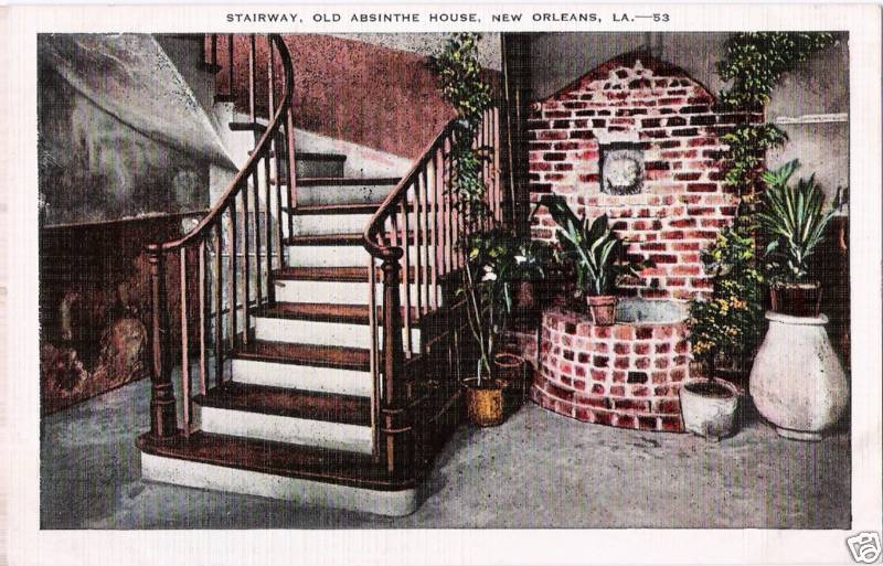 Postcard New Orleans Louisiana LA Old Absinthe House ca 1940's French Quarter-image