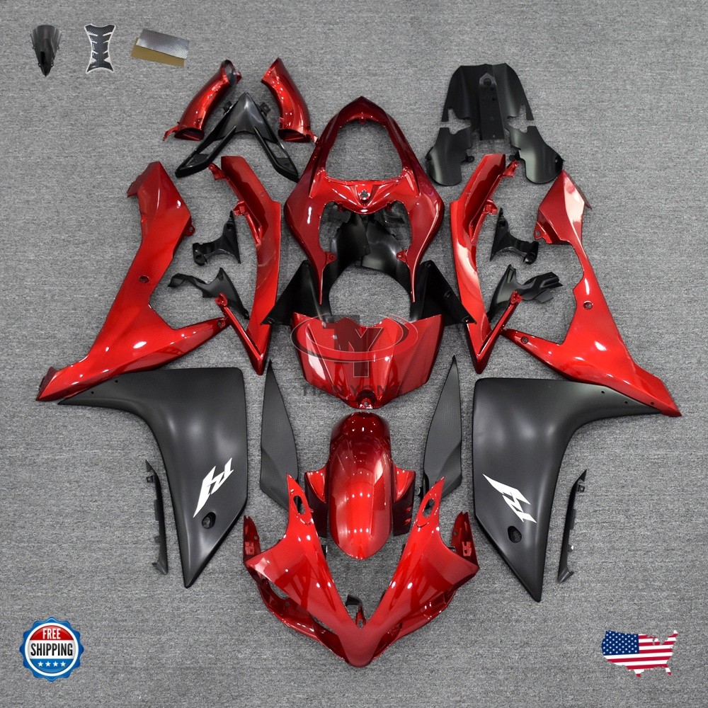 Bodywork Fairing Kit for Yamaha YZF1000 R1 2007 2008 ABS Fairings Red Black